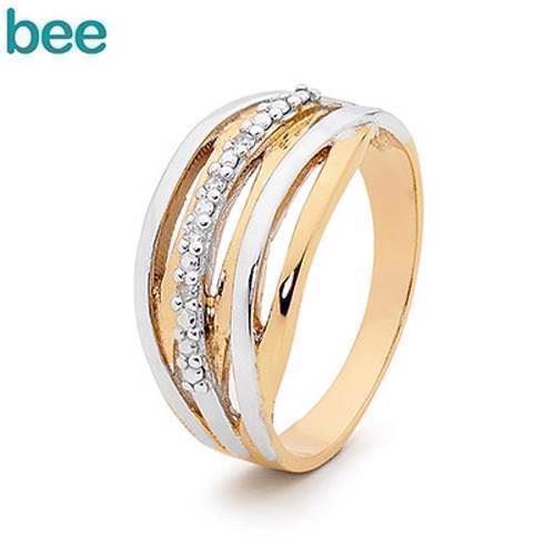 Image of Bee Jewelry Diamond strudded 9 kt guld fingerring blank, model 25541